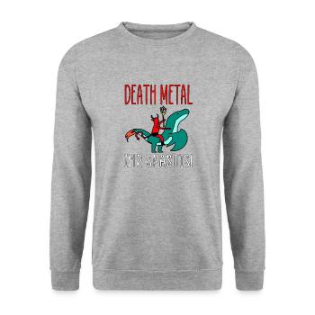 death metal son diable spastis avec cadeau de dragon - Sweat-shirt Unisexe - gris chiné - Devant - Alina (178cm) & Michal (187cm)