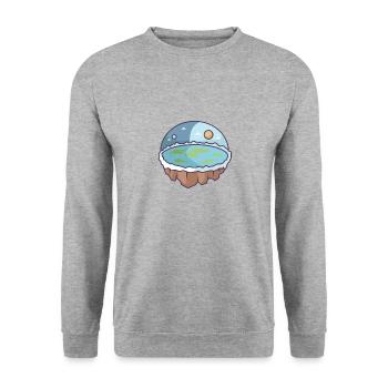 Flache Erde - Unisex Pullover - Weißgrau meliert - Vorne - Alina (178cm) & Michal (187cm)