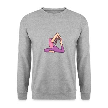 Yoga Class - Unisex Sweatshirt - salt & pepper - Front - Alina (178cm) & Michal (187cm)