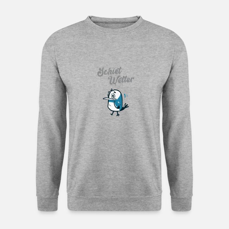 Scietwetter, Regen - Unisex Pullover - Weißgrau meliert