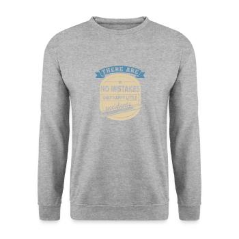 Il n'y a aucune erreur Happy Little Accidents retro - Sweat-shirt Unisexe - gris chiné - Devant - Alina (178cm) & Michal (187cm)