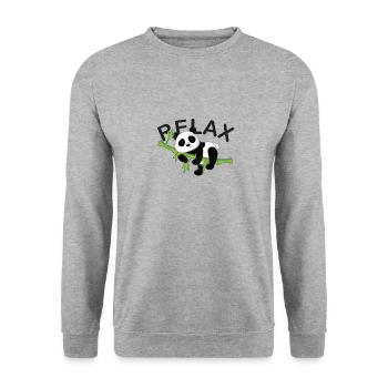 Relax panda - Unisex Sweatshirt - salt & pepper - Front - Alina (178cm) & Michal (187cm)