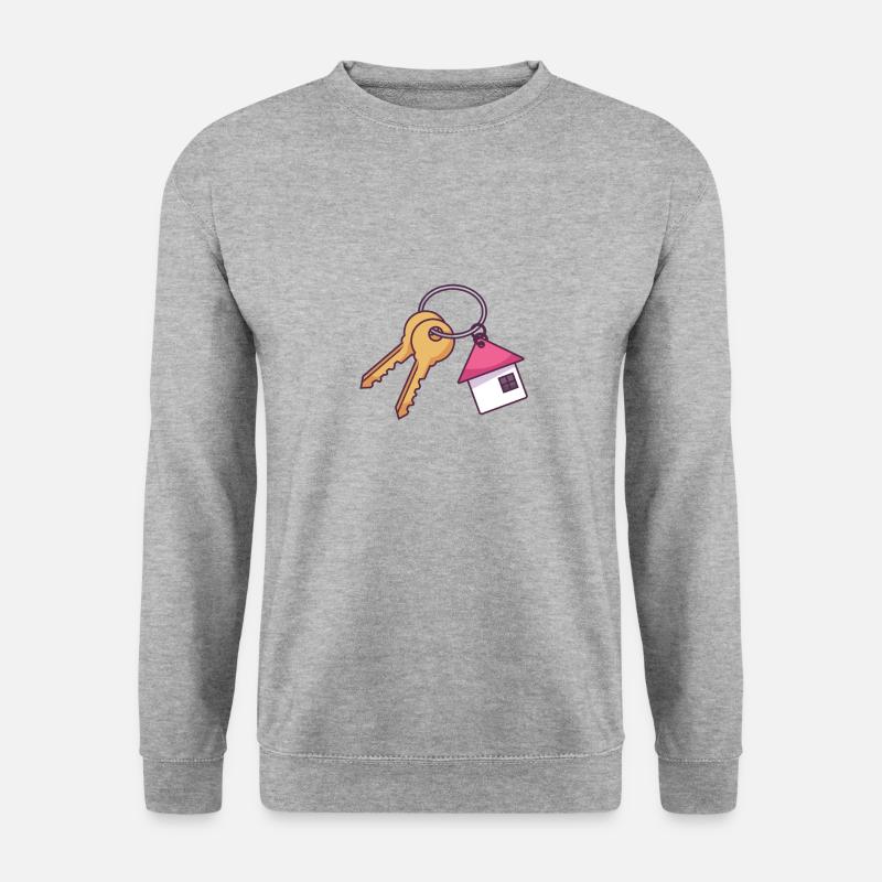 Hausschlüssel - Unisex Pullover - Weißgrau meliert