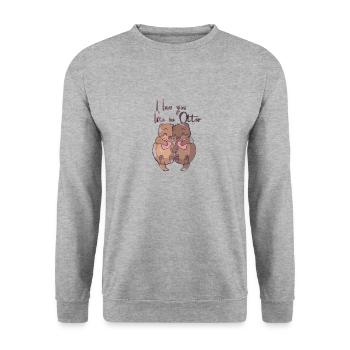 Design mignon de loutre pour la Saint-Valentin - Sweat-shirt Unisexe - gris chiné - Devant - Alina (178cm) & Michal (187cm)