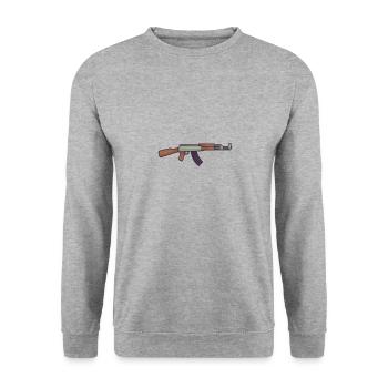 Military Gun Set - Unisex Sweatshirt - salt & pepper - Front - Alina (178cm) & Michal (187cm)