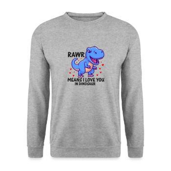 Valentinstag - Unisex Pullover - Weißgrau meliert - Vorne - Alina (178cm) & Michal (187cm)
