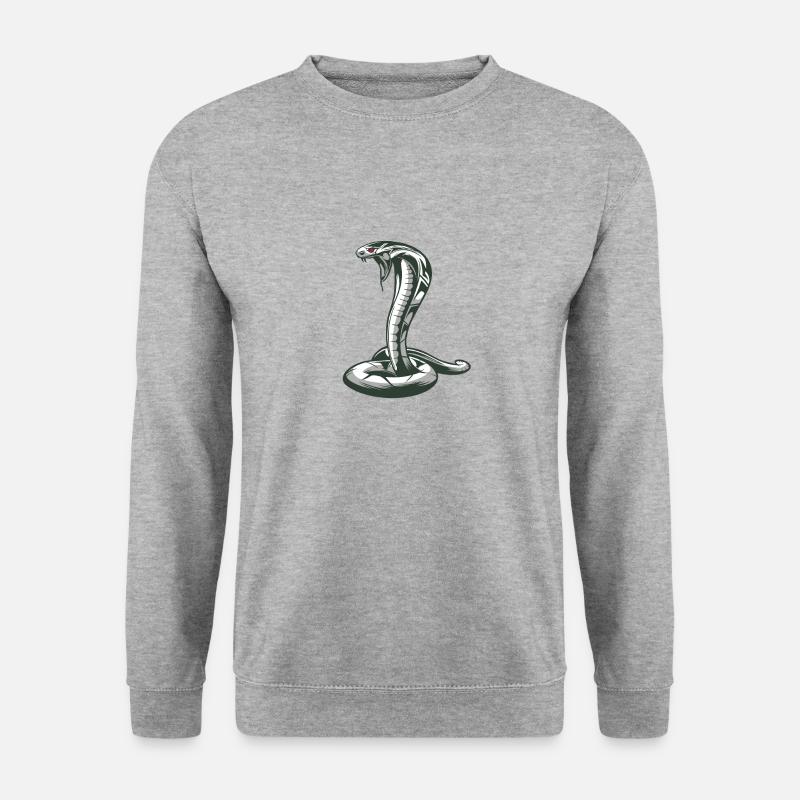 Cobra Schlange Kobra Karate Safari King Kai Figur - Unisex Pullover - Weißgrau meliert