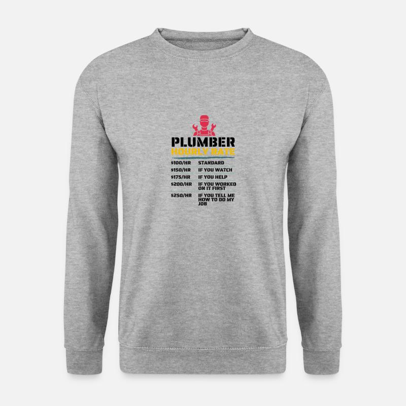 Klempner Stundensatz für Klempner - Unisex Pullover - Weißgrau meliert