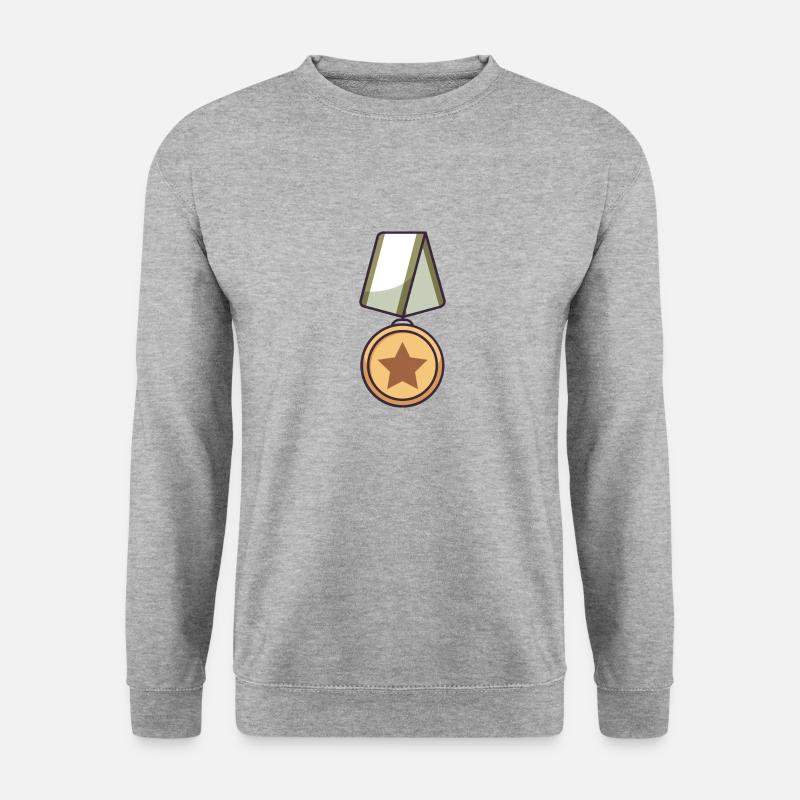Militärmedaille - Unisex Pullover - Weißgrau meliert