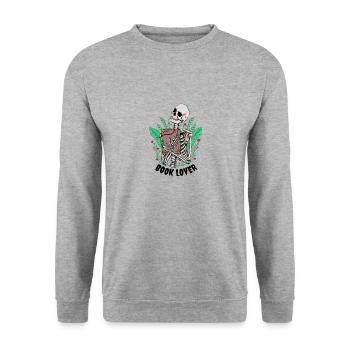 Book Lover - Unisex Sweatshirt - salt & pepper - Front - Alina (178cm) & Michal (187cm)