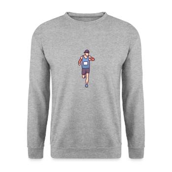 Coureur dans une course. - Sweat-shirt Unisexe - gris chiné - Devant - Alina (178cm) & Michal (187cm)