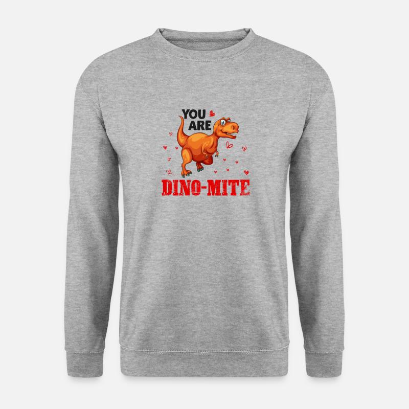 Dino You are Dino-Mite - Unisex Pullover - Weißgrau meliert