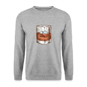 Alkohol - Unisex Pullover - Weißgrau meliert - Vorne - Alina (178cm) & Michal (187cm)