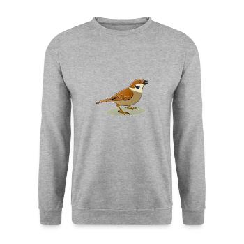 MOINEAU - Sweat-shirt Unisexe - gris chiné - Devant - Alina (178cm) & Michal (187cm)