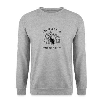 Live Free or Die New Hampshire Hiking - Unisex Sweatshirt - salt & pepper - Front - Alina (178cm) & Michal (187cm)