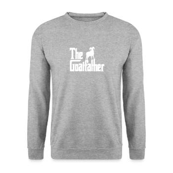 The Goatfather - Animal drôle d'amant de père de chèvre - Sweat-shirt Unisexe - gris chiné - Devant - Alina (178cm) & Michal (187cm)