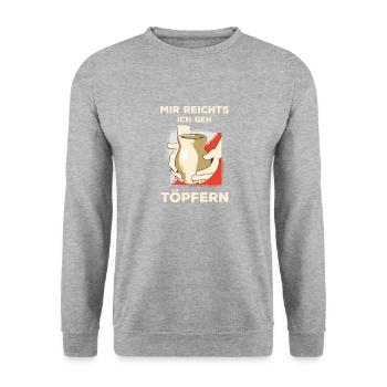 Töpferer Töpferin Töpferei Geschenk Töpfern - Unisex Pullover - Weißgrau meliert - Vorne - Alina (178cm) & Michal (187cm)