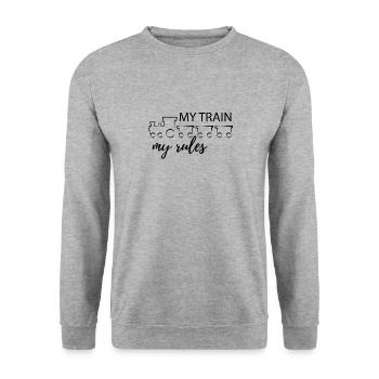 Train chemin de fer cheminots trains conducteur de locomotive - Sweat-shirt Unisexe - gris chiné - Devant - Alina (178cm) & Michal (187cm)
