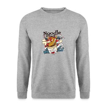 Noodle Attack Beautiful Japanese Art - Unisex Sweatshirt - salt & pepper - Front - Alina (178cm) & Michal (187cm)