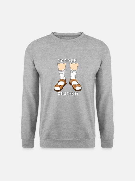 TYPISCH DEUTSCH - Unisex Pullover - Weißgrau meliert