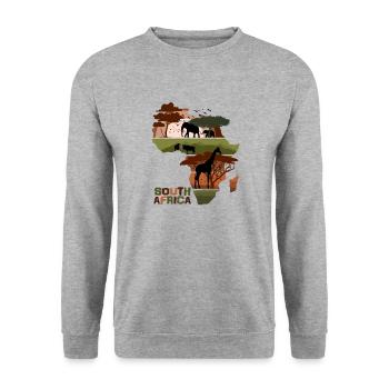 Afrique du Sud Sunset - Sweat-shirt Unisexe - gris chiné - Devant - Alina (178cm) & Michal (187cm)