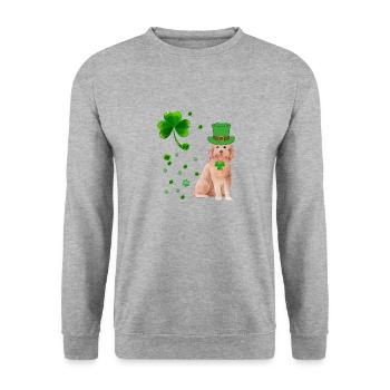 Goldendoodle Dog Saint Patricks Day Funny Gift pour - Sweat-shirt Unisexe - gris chiné - Devant - Alina (178cm) & Michal (187cm)