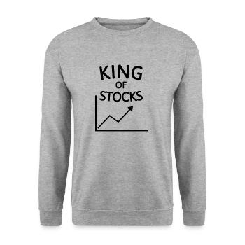 KING OF STOCKS - Unisex Sweatshirt - salt & pepper - Front - Alina (178cm) & Michal (187cm)