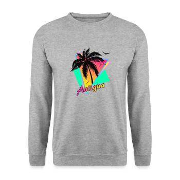 Antigua - Unisex Pullover - Weißgrau meliert - Vorne - Alina (178cm) & Michal (187cm)