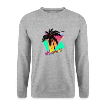 Hawaii - Sweat-shirt Unisexe - gris chiné - Devant - Alina (178cm) & Michal (187cm)