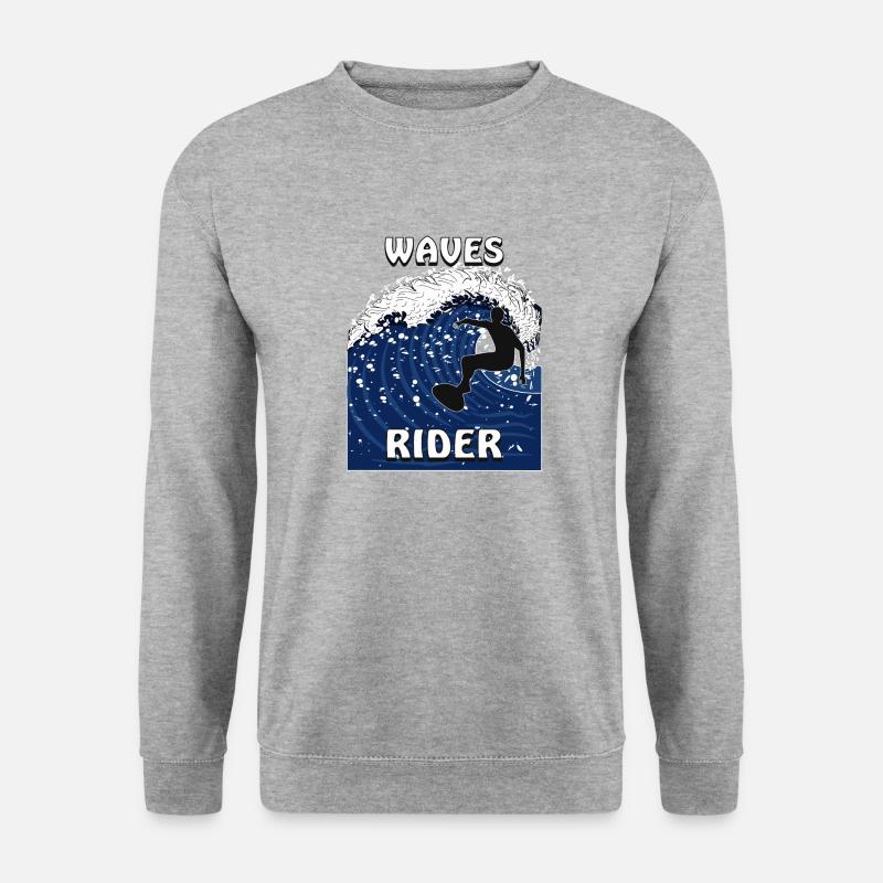 SURF WAVES RIDER - Unisex Sweatshirt - salt & pepper