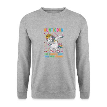 Aunt Unicorn AUNTICORN Pretty Cute Fantasy Gift - Unisex Sweatshirt - salt & pepper - Front - Alina (178cm) & Michal (187cm)
