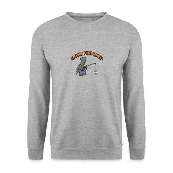 Gone Phishing Hacking Computer Hacker Gift - Unisex Pullover - Weißgrau meliert - Vorne - Alina (178cm) & Michal (187cm)
