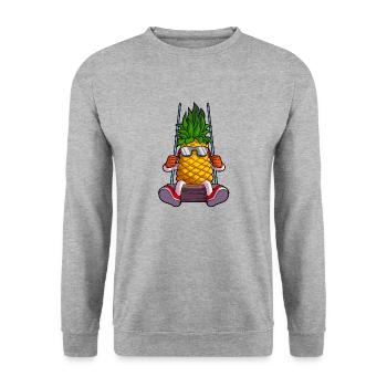 Ananas Swinger lustige Schwingen tropischen Swinger - Unisex Pullover - Weißgrau meliert - Vorne - Alina (178cm) & Michal (187cm)