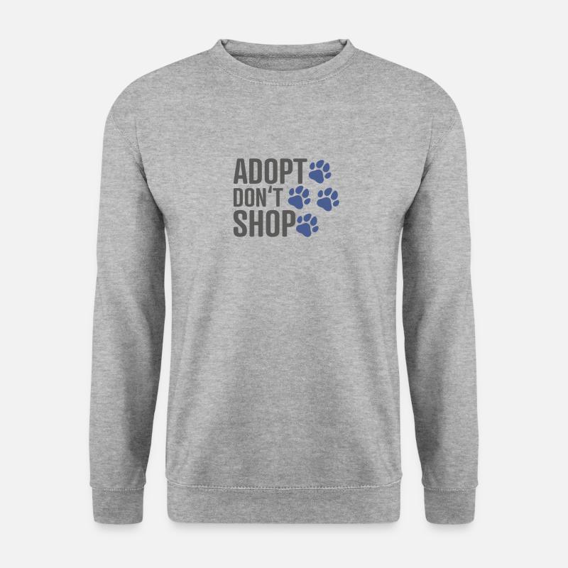 Adopt Don't Shop Shirt - Tierrettung - Haustier Pfoten - Unisex Pullover - Weißgrau meliert