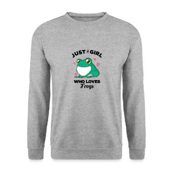 Juste une fille qui aime les grenouilles - Sweat-shirt Unisexe - gris chiné - Devant - Alina (178cm) & Michal (187cm)