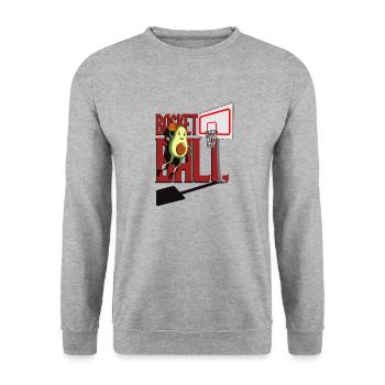 Basketball Avocado Dunk Tshirt - Unisex Sweatshirt - salt & pepper - Front - Alina (178cm) & Michal (187cm)