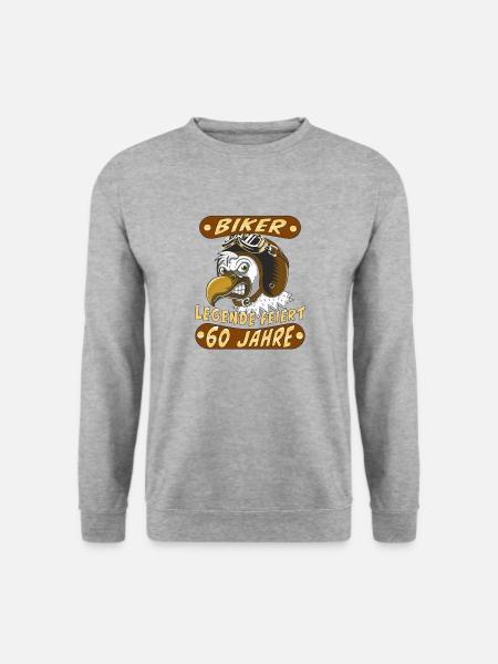 VOGEL HELM BIKER LEGENDE FEIERT 60 JAHRE - Unisex Pullover - Weißgrau meliert