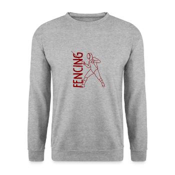 Nur Fechten - Unisex Pullover - Weißgrau meliert - Vorne - Alina (178cm) & Michal (187cm)