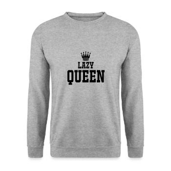 Lazy Queen - Unisex Pullover - Weißgrau meliert - Vorne - Alina (178cm) & Michal (187cm)