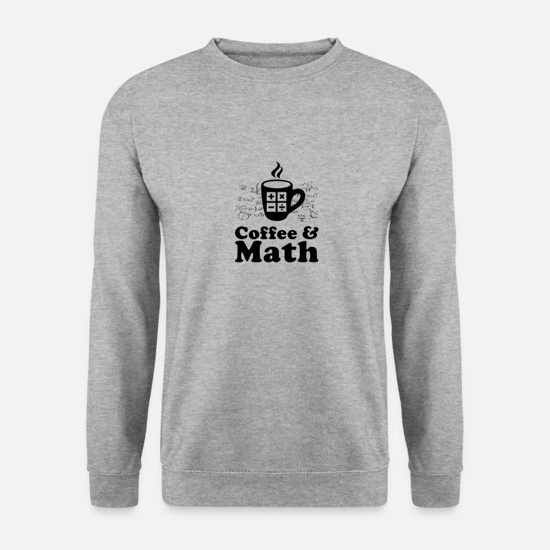 Kaffee und Mathe - Unisex Pullover - Weißgrau meliert