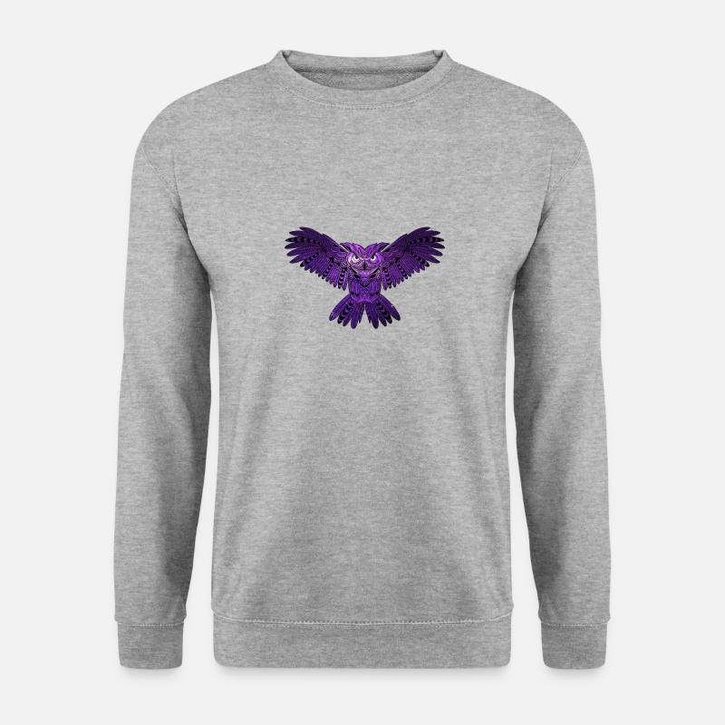 Violette Hibou avec univers - Sweat-shirt Unisexe - gris chiné