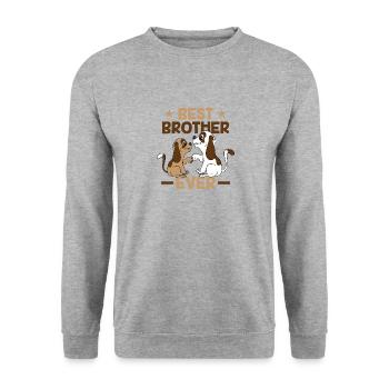 MEILLEUR BROTHER EVER DOGS by The Manzanita - Sweat-shirt Unisexe - gris chiné - Devant - Alina (178cm) & Michal (187cm)