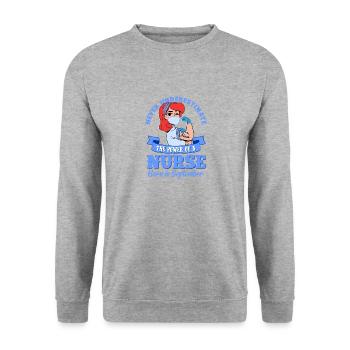 Nurse Power born in September - Unisex Sweatshirt - salt & pepper - Front - Alina (178cm) & Michal (187cm)