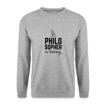 Philosophe dans la formation - Sweat-shirt Unisexe - gris chiné - Devant - Alina (178cm) & Michal (187cm)