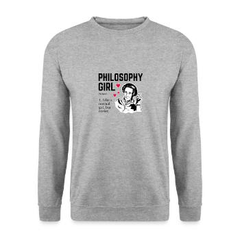 Philosophy Girl - Unisex Sweatshirt - salt & pepper - Front - Alina (178cm) & Michal (187cm)