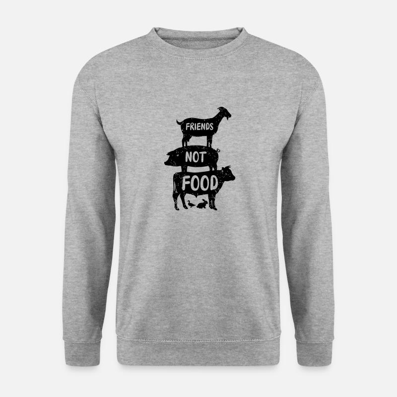 Friends not food - Unisex Pullover - Weißgrau meliert