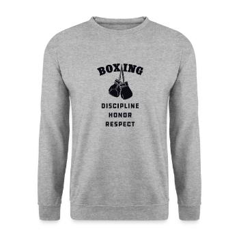 Boxing, Boxer - Unisex Sweatshirt - salt & pepper - Front - Alina (178cm) & Michal (187cm)