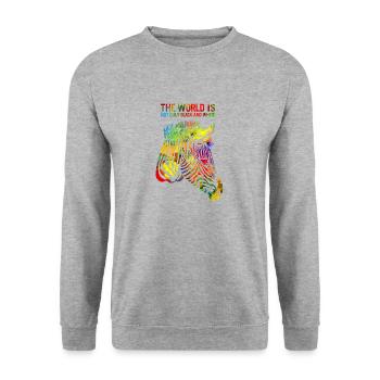 zebra - Unisex Sweatshirt - salt & pepper - Front - Alina (178cm) & Michal (187cm)
