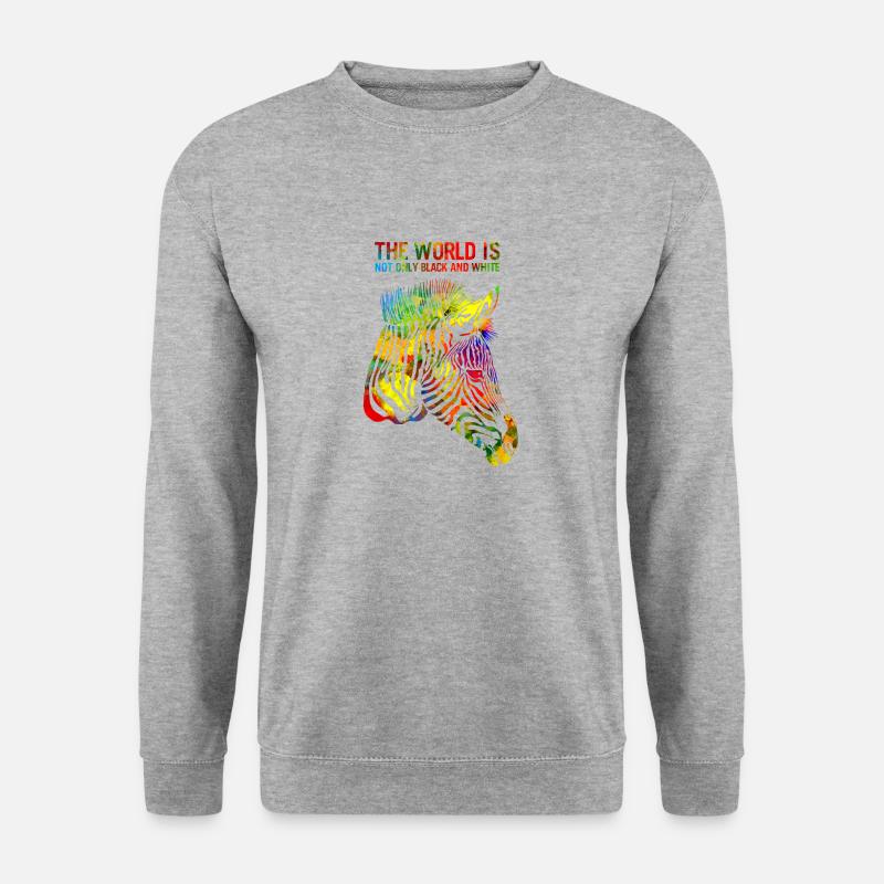 Zebra - Unisex Pullover - Weißgrau meliert
