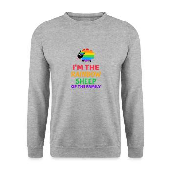 Rainbow Sheep of the Family - Unisex Sweatshirt - salt & pepper - Front - Alina (178cm) & Michal (187cm)